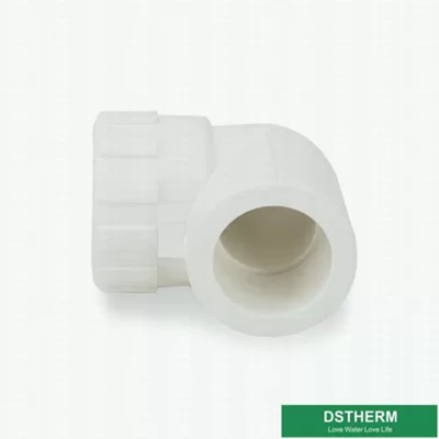 White Plastic Water Pipe Accessories 90° Female Threaded Elbow High Pressure Resistant