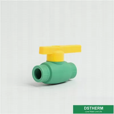 Smooth Surface Green Color Plastic Handle Ball Valve With Brass Ball High Flow