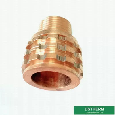 Customized Designs Copper Inserts Ppr Male Brass Inserts With Shinning Brass Color