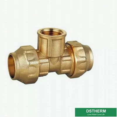 Aluminum PE Pipe CZ132 Brass Compression Fittings With SS Sleeve