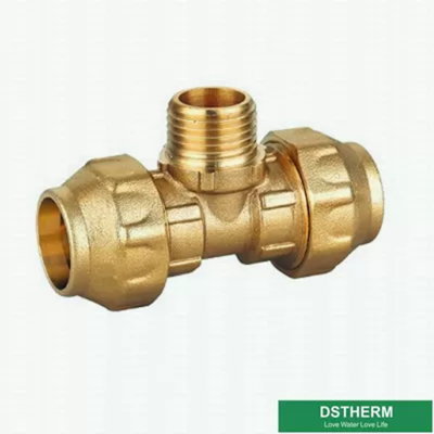 SS Sleeve Tee Screw Brass PE Compression Fittings CW617N