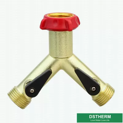 Customized Garden Hose Pipe Shut Off Valve Garden Brass Two Ways Water Hose Connector Splitter