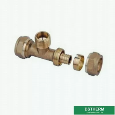 Male Threaded Tee Pex Brass Fittings Nickel Plated Screw Fittings