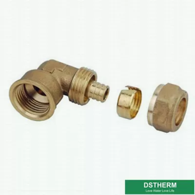 Female Threaded Elbow Pex Brass Fittings Brass Color Customized Logo Screw Fittings Middle Weight