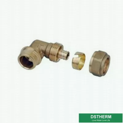 Male Threaded Elbow Pex Brass Fittings Brass Color Customized Logo Screw Fittings Middle Weight