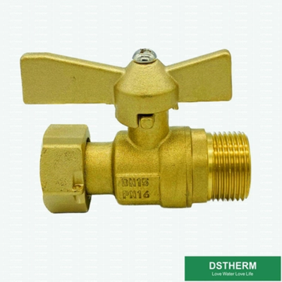 Elbow Handle Single Union Ball Valve Male And Female Brass With Male Threaded Connector