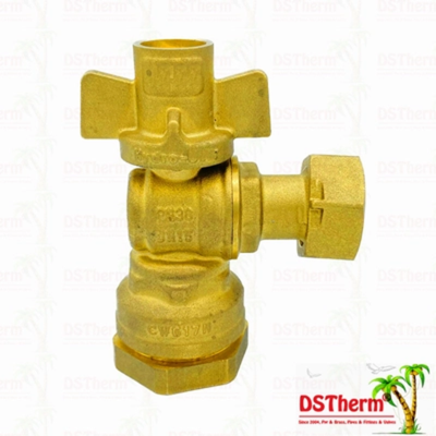 Water Control Single Union Ball Valve With Brass Handle With Female Threaded Connector