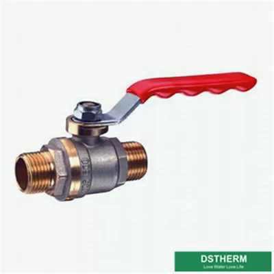 Forged Brass Ball Valve Steel Handle Double Male Threaded Two Colors Ball Valve