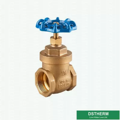 200 WOG 11/4 Inch Blue Cast Iron Handle Customized BSPT Heavier Style Brass Gate Valve