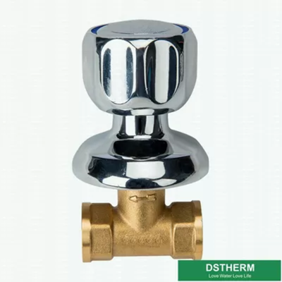 Customized Logo Chrome Plated Concealed Water Pipe Bronze Brass Stop Cock Valve