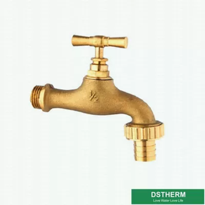 Original Brass Color Garden Tap Customized Brand Middle Weight Brass Ball Bibcock Valve