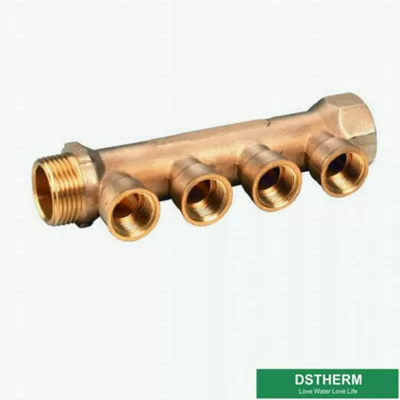 Two Ways To Six Ways Brass Water Separators Manifolds For Pex Pipe With Female Screw Fittings For Hot Water Supplying