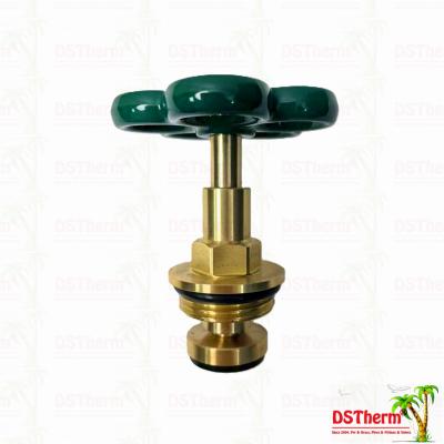 Customized Heavier Type Stop Valve Cartridge With Green Handle Brass Cartridge Brass Spindle Valve Top Part