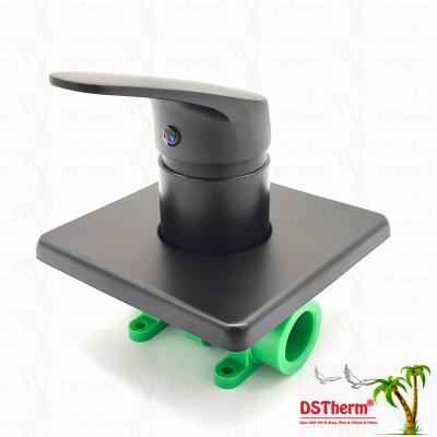 Three-way Square Panel Ppr Black Plated Mixer Shower Valve Mixing Valve