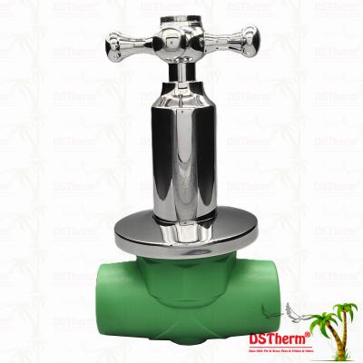 PPR Chrome Plated Luxury Ball Valve With Cross Handle Copper Core Brass Cartridge