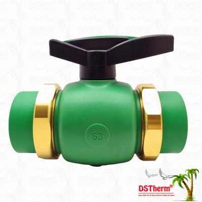 PPR Union Ball Valve Full Bore Ppr Double Union Ball Valve 20-63MM Exposed Installation