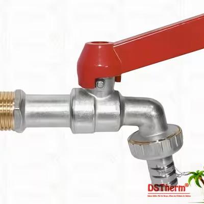 Nickel Plated Heavy Duty Classic Straight Aluminum Handle Bibcocks Water Spout Faucet Water Tap Spigot 1/2