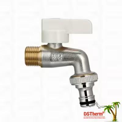 Ergonomic White Plastic Handle Bibcock Faucet with Customized Material and 1/2